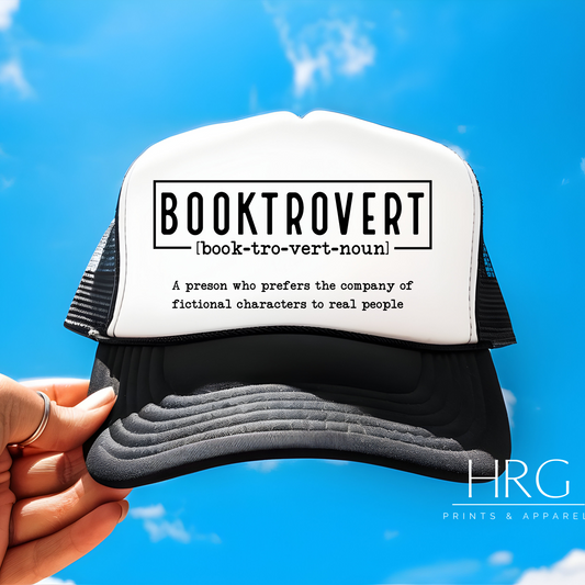 Booktrovert hat, book lover hat, introvert hat, reader gift, bookworm hat, fictional characters hat, adjustable snapback hat, literary fashion, book lover accessories, HRG Prints and Apparel